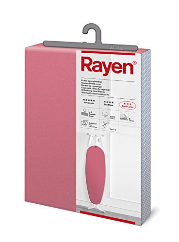 Rayen 6275.04 Tabla Universal (Funda de Planchar alcolchada fácil de Colocar con Sistema EasyClip) | 3 Capas: Doble Capa de Espuma y Tejido 100% algodón | Gama Basic Plus, Fucsia, 130 x 47 cm