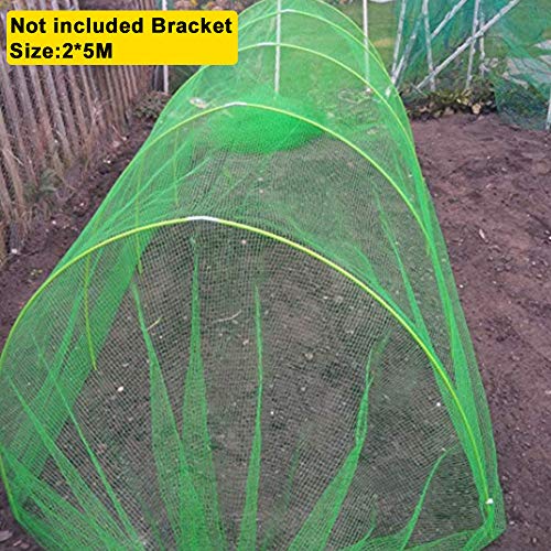 Red de jardín de 45 g/m² para cultivo de túnel, cobertura para insectos al aire libre, frutas, verduras, cuidado de barrera, 2 m de ancho, malla protectora antimariposa, invernadero (2 x 5 m)