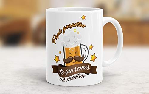 REGALOS ESTRELLA AZUL Taza día del Padre Regalo para Papa, Papa te Quiero, al Mejor papá del Mundo, Regalos Padres, Regalos día del Padre, te Quiero Papa, Taza con Frases (Papá guapetón)