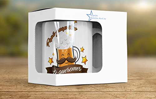 REGALOS ESTRELLA AZUL Taza día del Padre Regalo para Papa, Papa te Quiero, al Mejor papá del Mundo, Regalos Padres, Regalos día del Padre, te Quiero Papa, Taza con Frases (Papá guapetón)