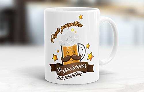 REGALOS ESTRELLA AZUL Taza día del Padre Regalo para Papa, Papa te Quiero, al Mejor papá del Mundo, Regalos Padres, Regalos día del Padre, te Quiero Papa, Taza con Frases (Papá guapetón)