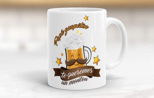 REGALOS ESTRELLA AZUL Taza día del Padre Regalo para Papa, Papa te Quiero, al Mejor papá del Mundo, Regalos Padres, Regalos día del Padre, te Quiero Papa, Taza con Frases (Papá guapetón)