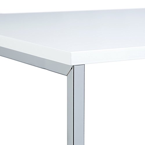 Relaxdays – Conjunto de 3 mesas auxiliares, madera y metal, diseño moderno, 42 x 40 x 40 cm, se pueden colocar uno sobre otro, color blanco