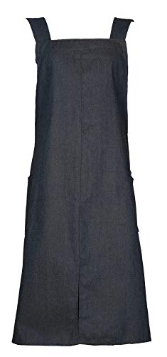 ReLU House Delantales de algodón lavado suave de gran tamaño para mujer con 3 bolsillos (oversize, Denim)