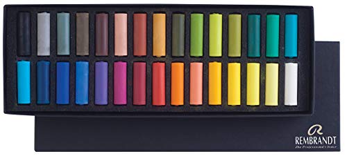 Rembrandt Soft Pastel Cardboard Box Set - 30 Half Stick General Selection - Art Supplies