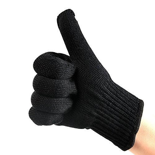 Remylady® - Guantes de protección gruesos profesionales para barbacoa, horno y cocina al aire libre. Protegen del calor. Color negro, Negro - 1 pieza