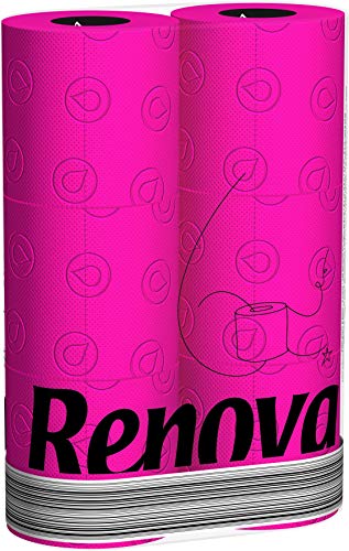 Renova Papel Higiénico, Color Fucsia - 3 Paquetes de 6 Rollos