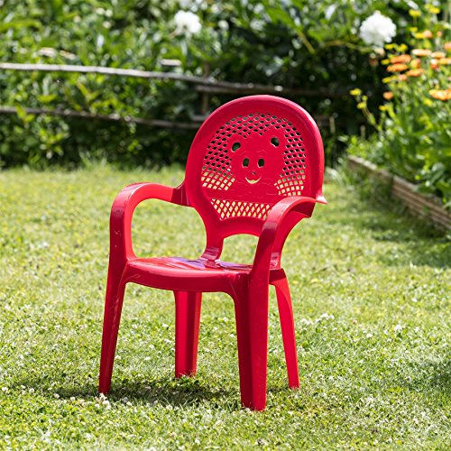 Resol niños Niños del jardín al aire libre silla de plástico - Red - Childs Muebles (1 silla)