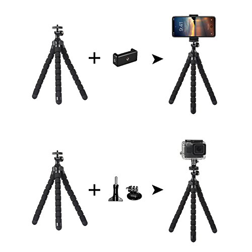 Rhodesy RT-01 Flexible Style Grandes Pulpo Portátil del Soporte del Trípode con Clip Universal para Cualquier Batería de Teléfono GoPro Hero 6 Hero 5 Cámara Xiaomi Yi Acción Cámara