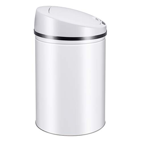 Ribelli Sensor-Mülleimer Cubo de Basura, Acero Inoxidable, Blanco, 30 litros