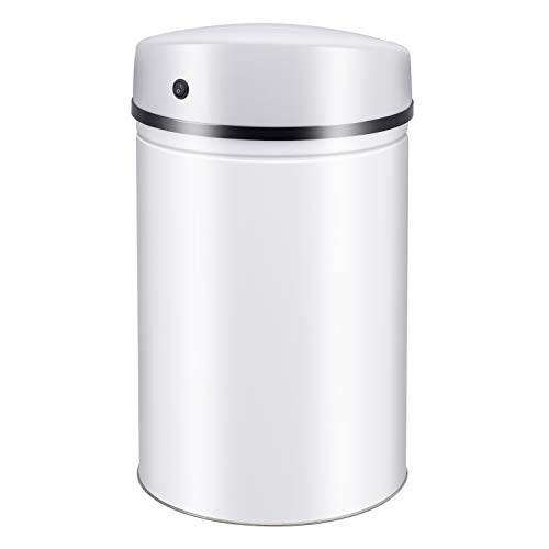 Ribelli Sensor-Mülleimer Cubo de Basura, Acero Inoxidable, Blanco, 30 litros