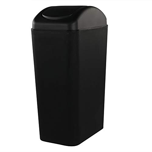 Rinboat 14 L Cubo de Basura Basurero Papelera de Plástico para Oficina o Cocina, Color Negro, 1 Paquete