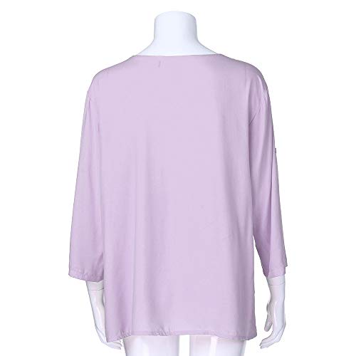 riou Blusa de Gasa Mujer Elegantes Tamaños Grandes Floral Manga Larga Túnica Otoño Camisa Jersey Modelo de Moda Tops para Mujer Blusas sin Mangas Primavera