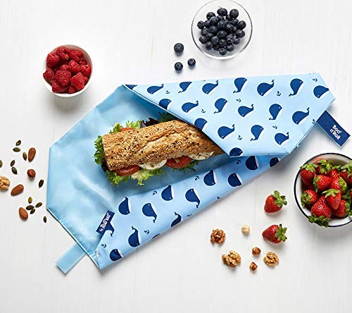 Roll'eat - Boc'n'Roll Animals Whales - Bolsa Merienda Porta Bocadillos Ecológica y Reutilizable sin BPA