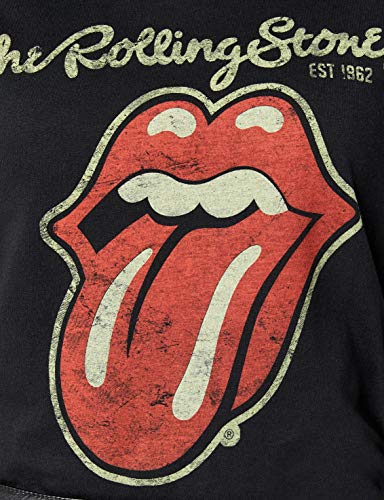 Rolling Stones mujer Plastered Tongue Camiseta Small Negro