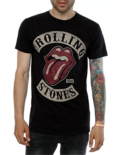 Rolling Stones Tour 78 Mens Blk TS Camiseta, Negro (Black), XX-Large para Hombre