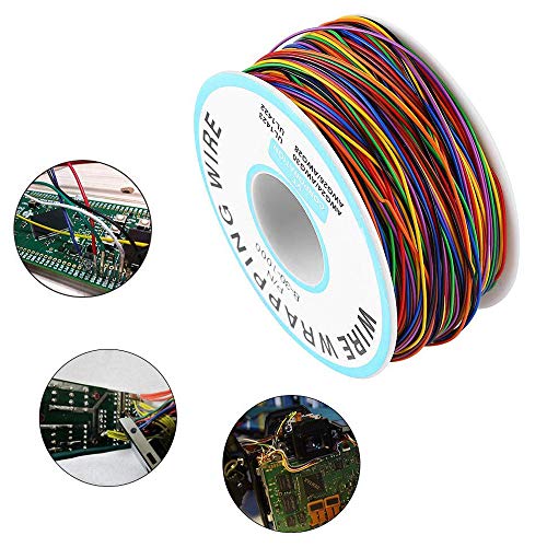 Rollo de Cable de Colores,Cable de Embalaje de Prueba de Aislamiento Cable de Cobre Estañado 30AWG P/N B-30-1000,para Placa Base Portátil Prueba Electrónica