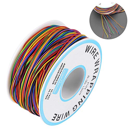 Rollo de Cable de Colores,Cable de Embalaje de Prueba de Aislamiento Cable de Cobre Estañado 30AWG P/N B-30-1000,para Placa Base Portátil Prueba Electrónica