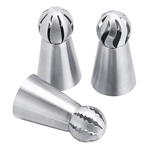 rongweiwang 3pcs Flor de Acero Inoxidable formación de Hielo Tubería La tubería Boquillas Pasteles de los inyectores de la Torta Que adorna la Magdalena Crema Boquillas Consejos Conjunto