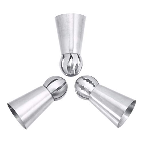 rongweiwang 3pcs Flor de Acero Inoxidable formación de Hielo Tubería La tubería Boquillas Pasteles de los inyectores de la Torta Que adorna la Magdalena Crema Boquillas Consejos Conjunto