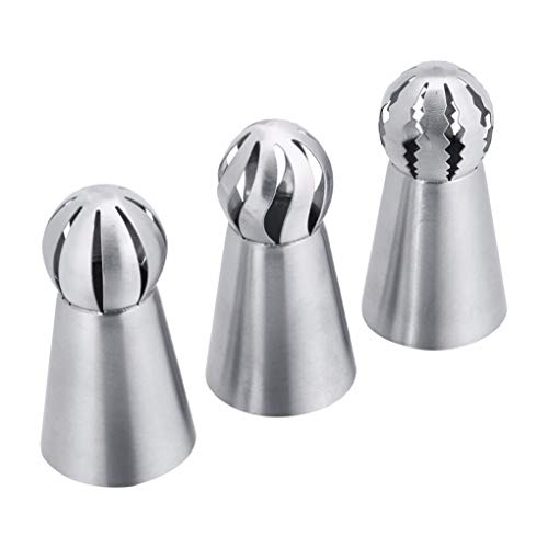 rongweiwang 3pcs Flor de Acero Inoxidable formación de Hielo Tubería La tubería Boquillas Pasteles de los inyectores de la Torta Que adorna la Magdalena Crema Boquillas Consejos Conjunto