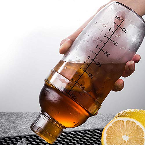 ROSEBEAR Coctelera Batidora de Jugos con Balanza Tetera de Leche Jugos Vino Vaso Plastico para Bar en Casa Hotel. (700 Ml)