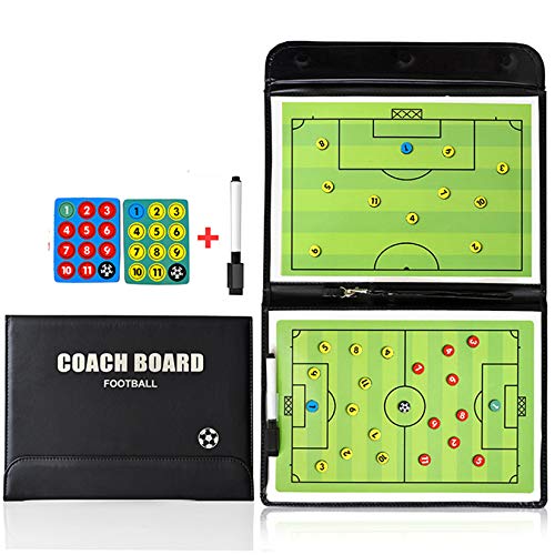 RoseFlower Carpeta Táctica de Futbol, Carpeta Pizarra Táctica de Entrenamiento Entrenador Magnéticas de Fútbol con Imanes, Lapiceros y Borrador (Tamaño: 53cm x 31cm)