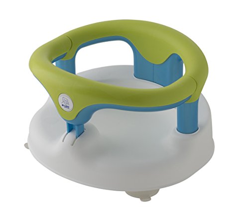 Rotho Babydesign Asiento para bañera, Anillo plegable, Cierre de seguridad para niños, 7-16 meses, Hasta 13kg, Sin BPA, 35x31,3x22cm, Verde/Aguamarina perla/Blanco (20429022001)