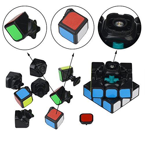 Roxenda Moyu Aolong profesional Cubo Mágico 3x3x3 Puzzle cubo de la velocidad V2 juguetes clásicos (Black)