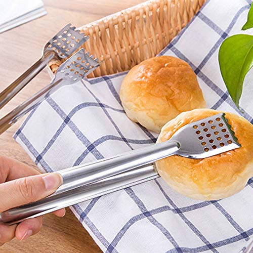 RoxTop Herramientas Clip Alimentos para Hornear Pan de Clip Filete de pastelería Pinza multifunción Cocina Pinzas Carne Hornear Pan Plata