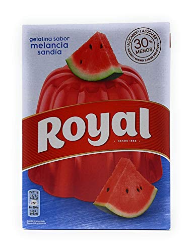 Royal, Gelatina en Polvo, Sabor Sandía, 30% Menos Azúcares, 114 g