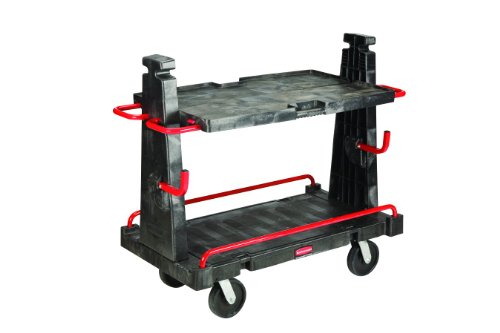 Rubbermaid - Carro con bastidor en A convertible, color negro