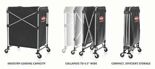 Rubbermaid Commercial Products 1871643 Carro X Plegable, Plata, 150L, 51.6 cm x 61.3 cm x 83.9 cm