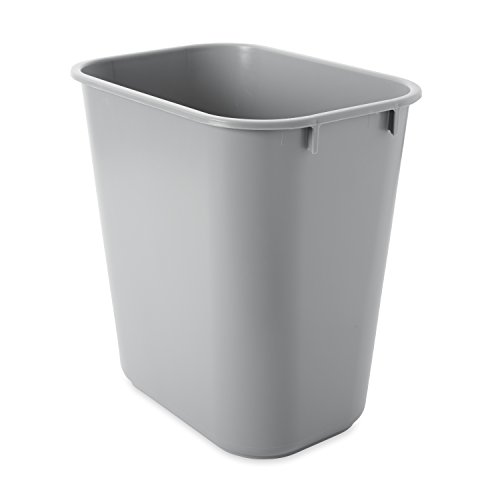 Rubbermaid Commercial Products FG295500GRAY - Papelera rectangular con tapa basculante, capacidad de 12.9 l, gris