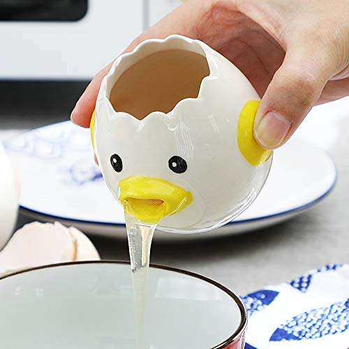 Rudxa Separador de Huevos, Separador de Yema de Huevo Diseño de Pollito de Dibujos Animados Lindo, Accesorios de Herramientas de Cocina para Hornear en la Cocina (Amarillo)