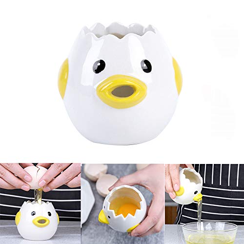 Rudxa Separador de Huevos, Separador de Yema de Huevo Diseño de Pollito de Dibujos Animados Lindo, Accesorios de Herramientas de Cocina para Hornear en la Cocina (Amarillo)