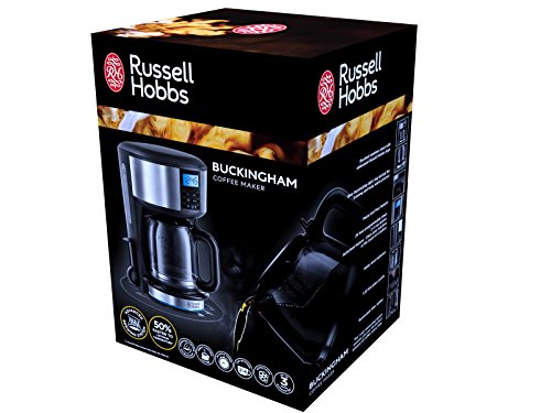 Russell Hobbs Buckingham - Cafetera de Goteo (Jarra Cafetera para 10 Tazas, 1000 W, Digital, Gris, Inox) - ref. 20680-56