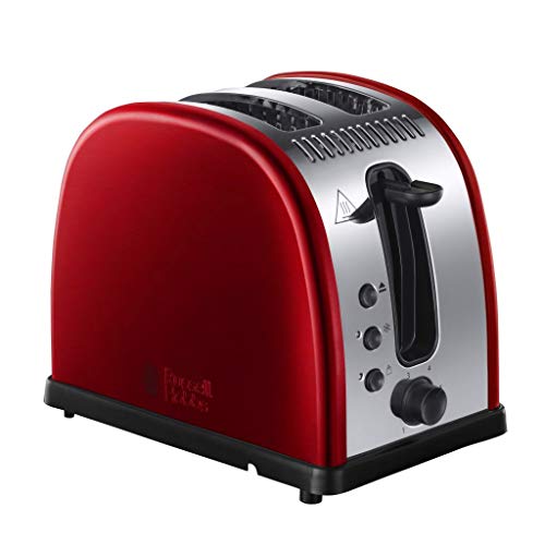 Russell Hobbs Legacy - Tostadora (2 Ranuras Cortas y Anchas, para 2 Rebanadas, Acero Inoxidable, Rojo) - ref. 21291-56