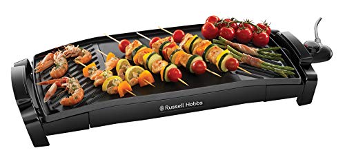 Russell Hobbs Maxicook - Plancha de Cocina Eléctrica (Grill Curvado para Extraer Grasa, 2200 W, Negro) - ref. 22940-56