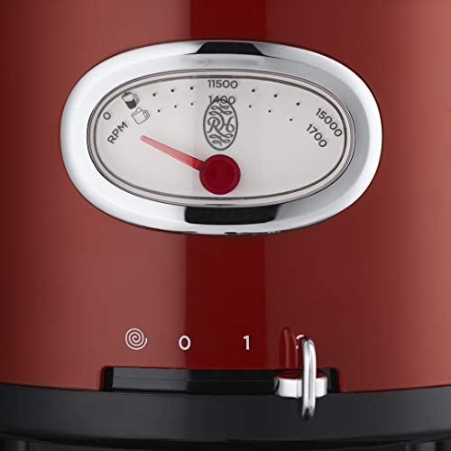 Russell Hobbs Retro 25180-56 - Robot de cocina 850 W, vaso smoothies, recipiente mezclador, disco de corte y de rallado, color rojo