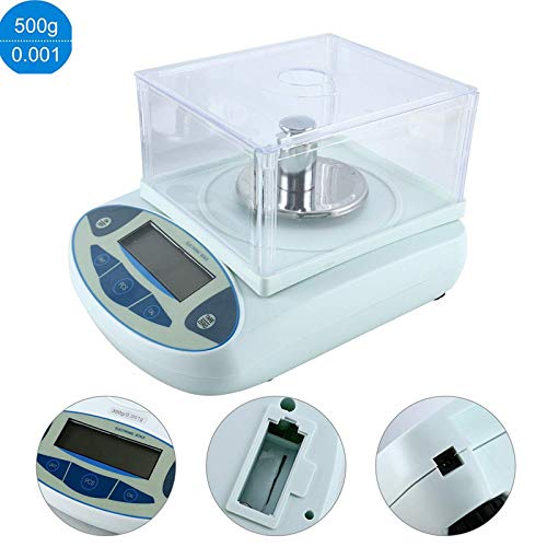 S SMAUTOP Balanzas analíticas de laboratorio, 500 g / 0.001 g Balanza analítica digital de laboratorio de alta precisión Básculas de joyería Balanza electrónica digital LCD