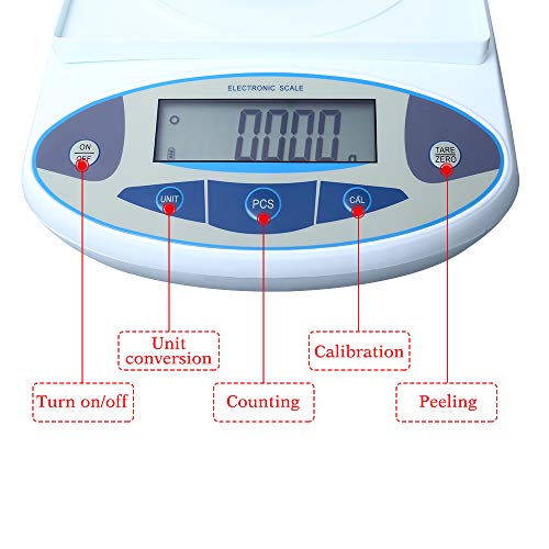 S SMAUTOP Balanzas analíticas de laboratorio, 500 g / 0.001 g Balanza analítica digital de laboratorio de alta precisión Básculas de joyería Balanza electrónica digital LCD