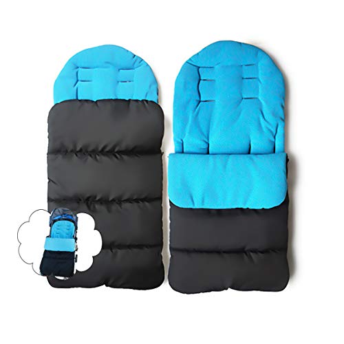 Saco de dormir y funda para pies de bebé de la marca Jiele, cómoda, cálida, resistente contra el viento azul azul