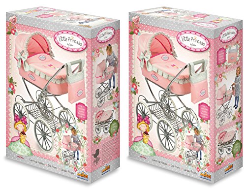 Saica Little Princess Coche de muñecas clásico, Altura hasta el Manillar de 78 cm, capazo con 57 cm de Largo (9298)