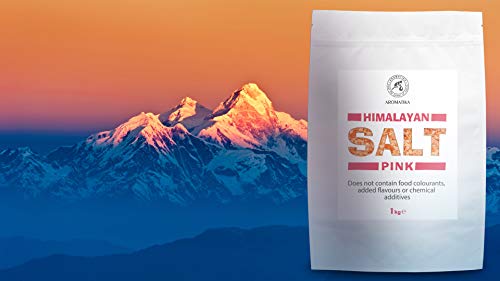 Sal Rosa del Himalaya Natural 1kg - Sal Rosa Comestible 1000g - Sal Rosa Natural de Pakistán - Sal de Mesa Cristal 3-5 mm - Ricos Elementos & Minerales - Condimento de Calidad, Sin Refinar