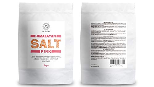 Sal Rosa del Himalaya Natural 1kg - Sal Rosa Comestible 1000g - Sal Rosa Natural de Pakistán - Sal de Mesa Cristal 3-5 mm - Ricos Elementos & Minerales - Condimento de Calidad, Sin Refinar