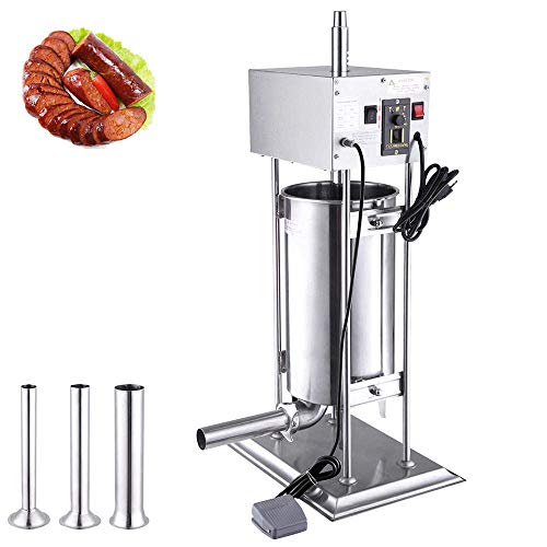 Salchicha eléctrica relleno Haciendo profesional caseras salchichas relleno 15L (33 libras) de carne de gran capacidad de acero inoxidable se pega máquinas con 4 embudos de llenado