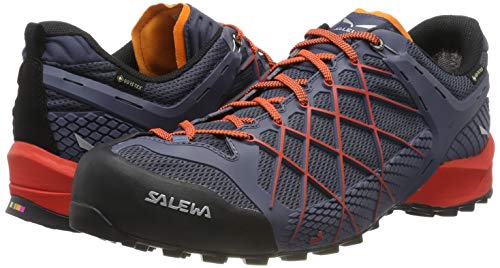 Salewa MS Wildfire Gore-Tex, Zapatos de Low Rise Senderismo para Hombre, Azul Ombre Blue Fluor Orange 3845, 40 EU