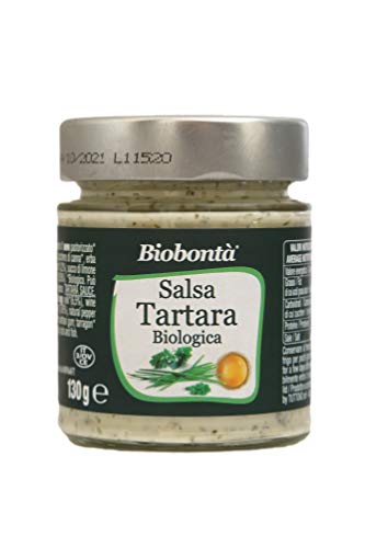 Salsa tártara orgánica, hecha a mano en Italia, sin gluten ni lactosa. Excelente con pollo y carnes a la parrilla, pescado y verduras al vapor.