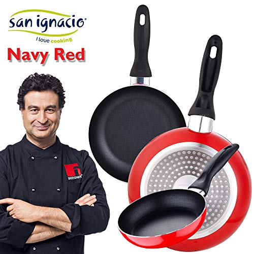 San Ignacio Juego de 3 sartenes 16/20/24 cm SAN IGNACIO colección Navy Red